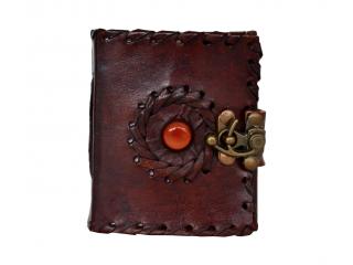 Handmade Leather Journal God's Eye Book Of Shadows Red Stone Wicca Diary Diary